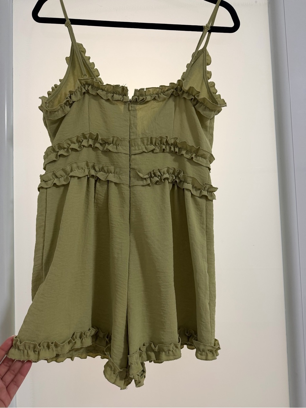 iris Olive Green Ruffle Romper One-Piece - Picture 2 of 5